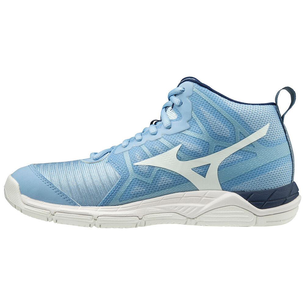 Scarpe Pallavolo Mizuno Wave Supersonic 2 Mid Donna - Blu/Bianche - 05843-BFSQ